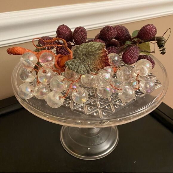 Grape Sprays Clear Vintage Glass & Wine 2 - Picture 2 of 3